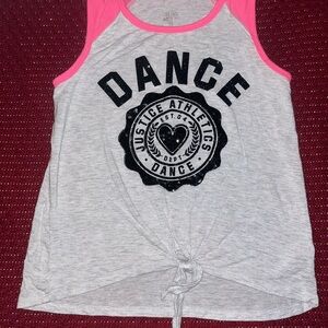 Justice Pink and Gray Dance Tank Top